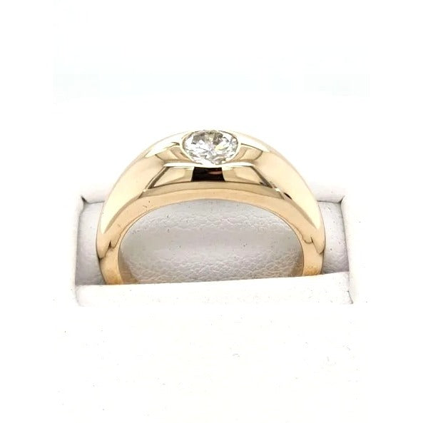14kt Yellow Gold .56 ctw Round Diamond Gypsy Ring - Size 6 1/2