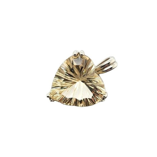 14kt White Gold 9 ctw Laser Cut Labradorite Heart Pendant