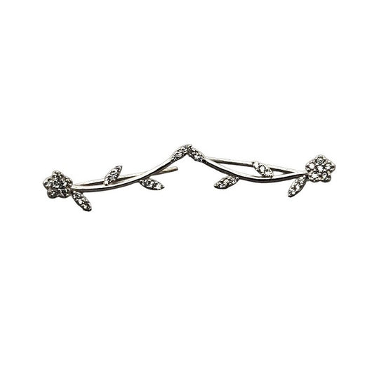 14kt White Gold Flower .30 ctw Diamond Cluster Earrings