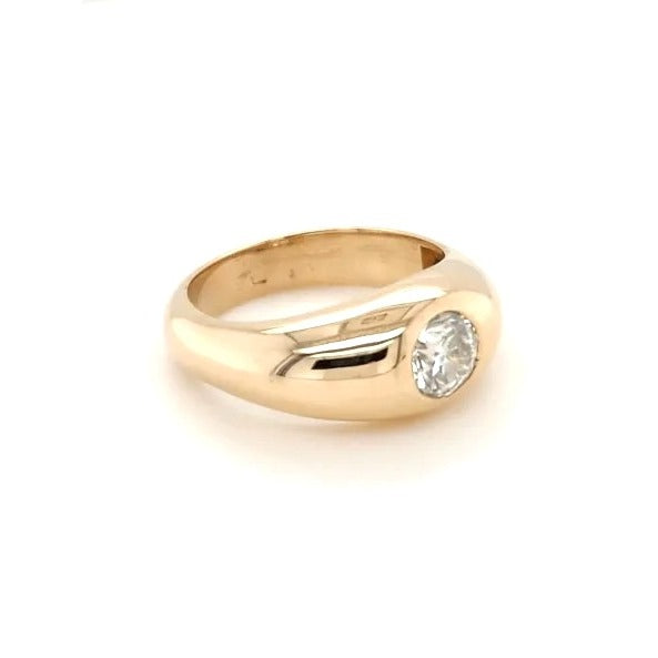 14kt Yellow Gold 1.01 ctw Diamond Gypsy Ring - Size 7 3/4