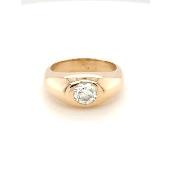 14kt Yellow Gold 1.01 ctw Diamond Gypsy Ring - Size 7 3/4