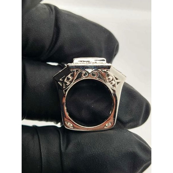 14kt White Gold 4.75ctw Blue Topaz, 1.6ctw Tanzanite & .40ctw Diamond Ring