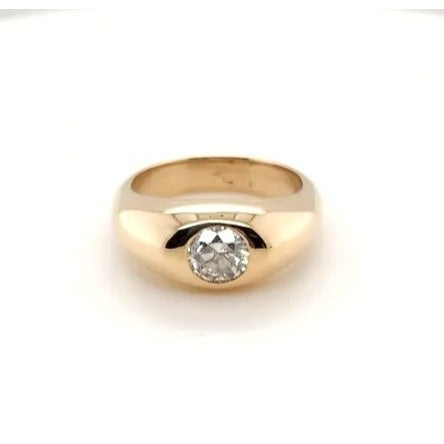 14kt Yellow Gold 1.01 ctw Diamond Gypsy Ring - Size 7 3/4