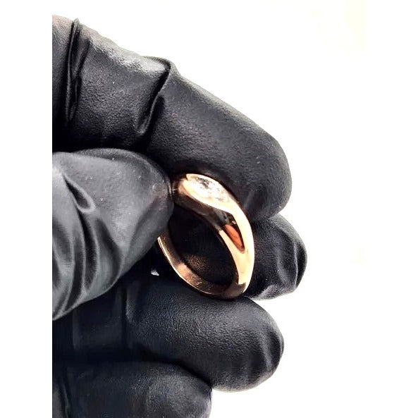 14kt Rose Gold .61 ctw Marquise Cut Gypsy Ring - Size 7
