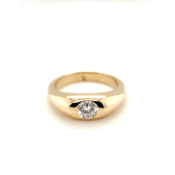 14kt Yellow Gold .56 ctw Round Diamond Gypsy Ring - Size 6 1/2