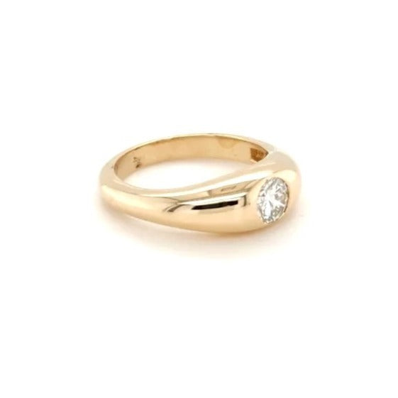 14kt Yellow Gold .56 ctw Round Diamond Gypsy Ring - Size 6 1/2