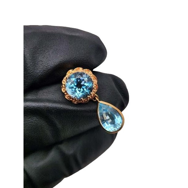 14kt Yellow Gold Blue Topaz - 8 ctw