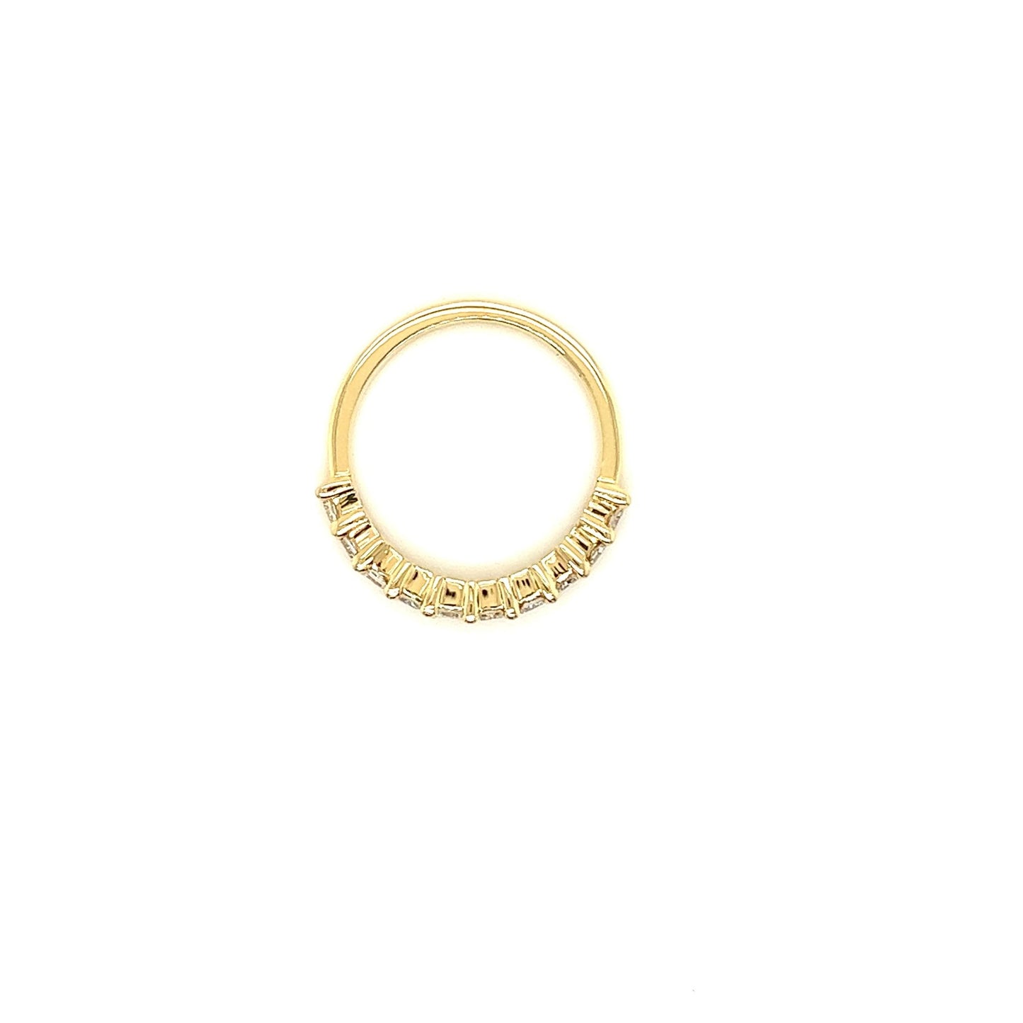 14kt Yellow Gold 10 Stone Radiant Cut VS Lab Grown Diamond Half Eternity Ring