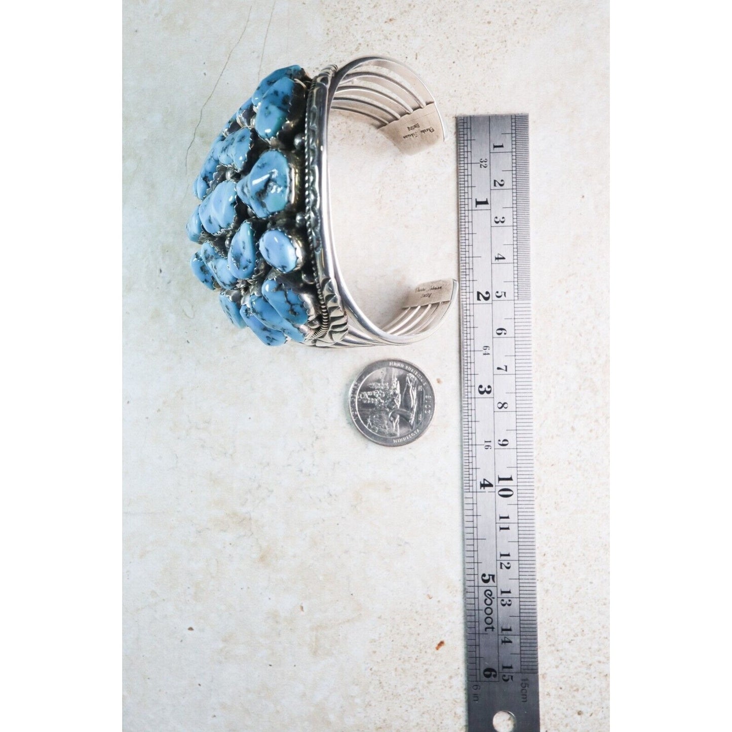 Charles Johnson Kingman Mine Turquoise cuff bangle