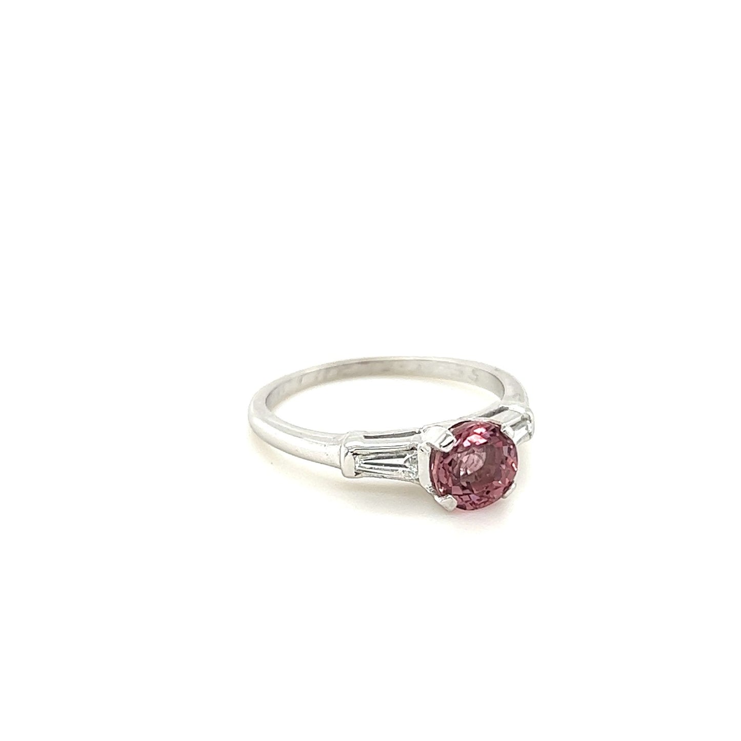 14kt Pink Tourmaline w/ Baguette Cut Diamonds