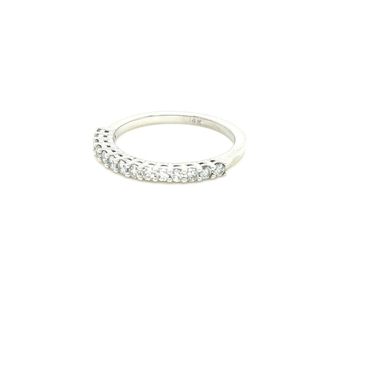 14kt White Gold 14 Natural Stone Half Eternity Diamond Ring