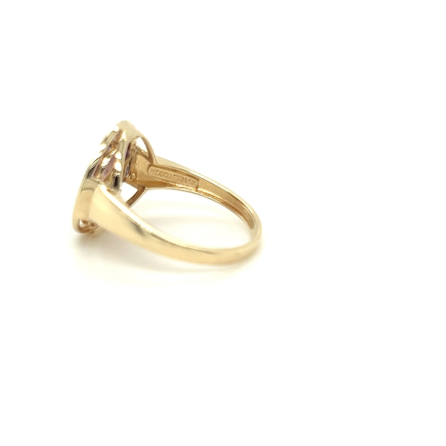 14kt Yellow Gold Round Multi Gem Ring w/ Diamond Accents