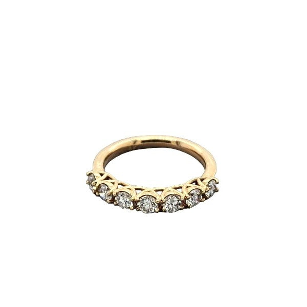 14kt Yellow Gold 7 Stone 1.1ctw Diamond Ring - Size 6 1/2