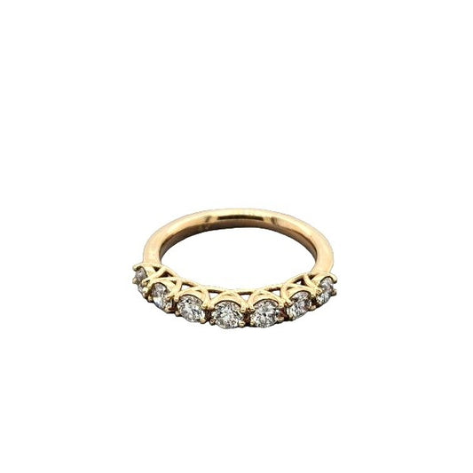 14kt Yellow Gold 7 Stone 1.1ctw Diamond Ring - Size 6 1/2