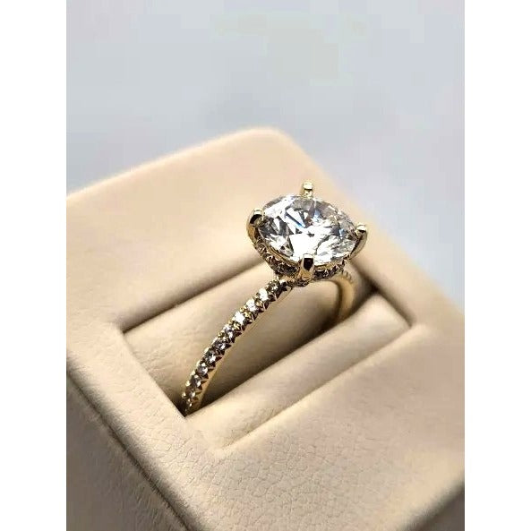 14kt Yellow Gold Lab Grown VS1 F Color 2ct. Diamond Engagement Ring w/ Accents - Size 6 3/4