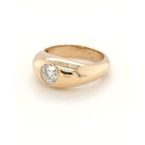 14kt Yellow Gold 1.01 ctw Diamond Gypsy Ring - Size 7 3/4