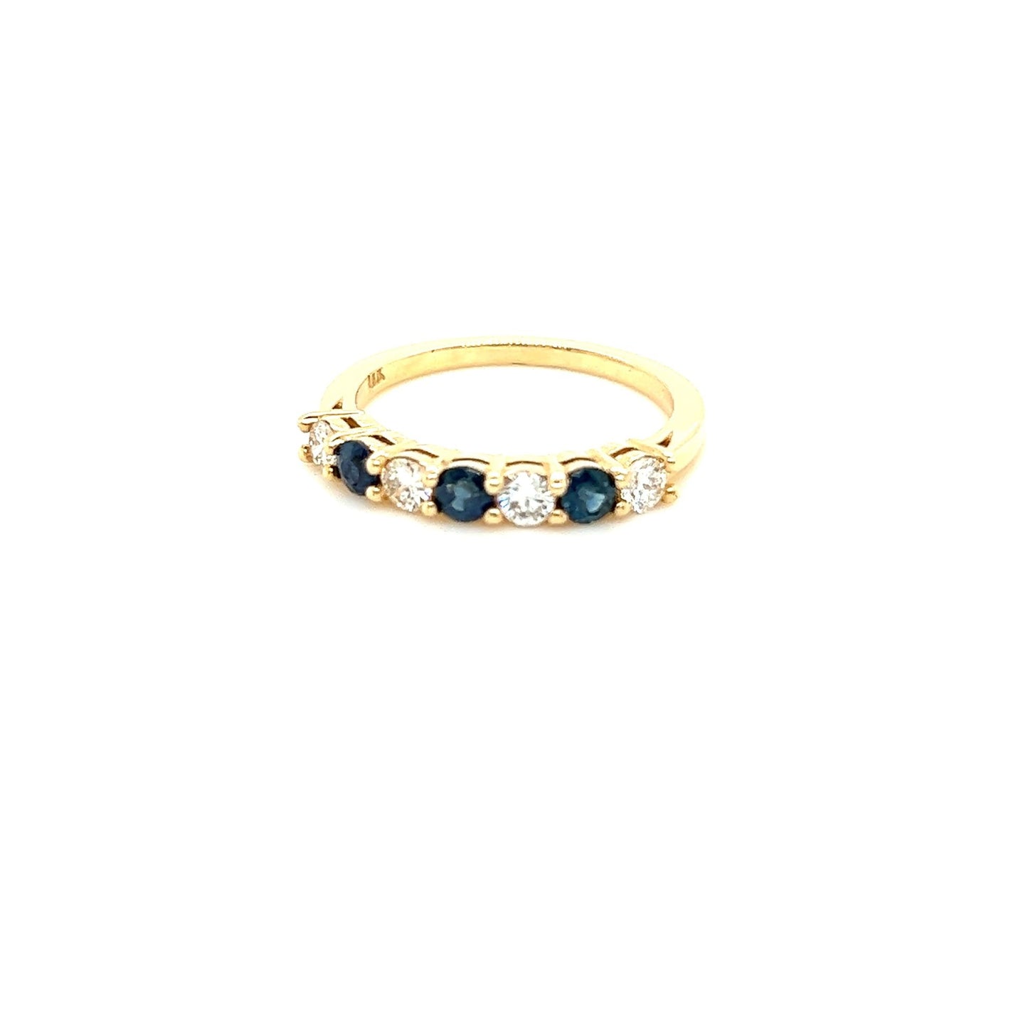 14kt Yellow Gold Sapphire (Ceylon Blue) 6 Stone Ring