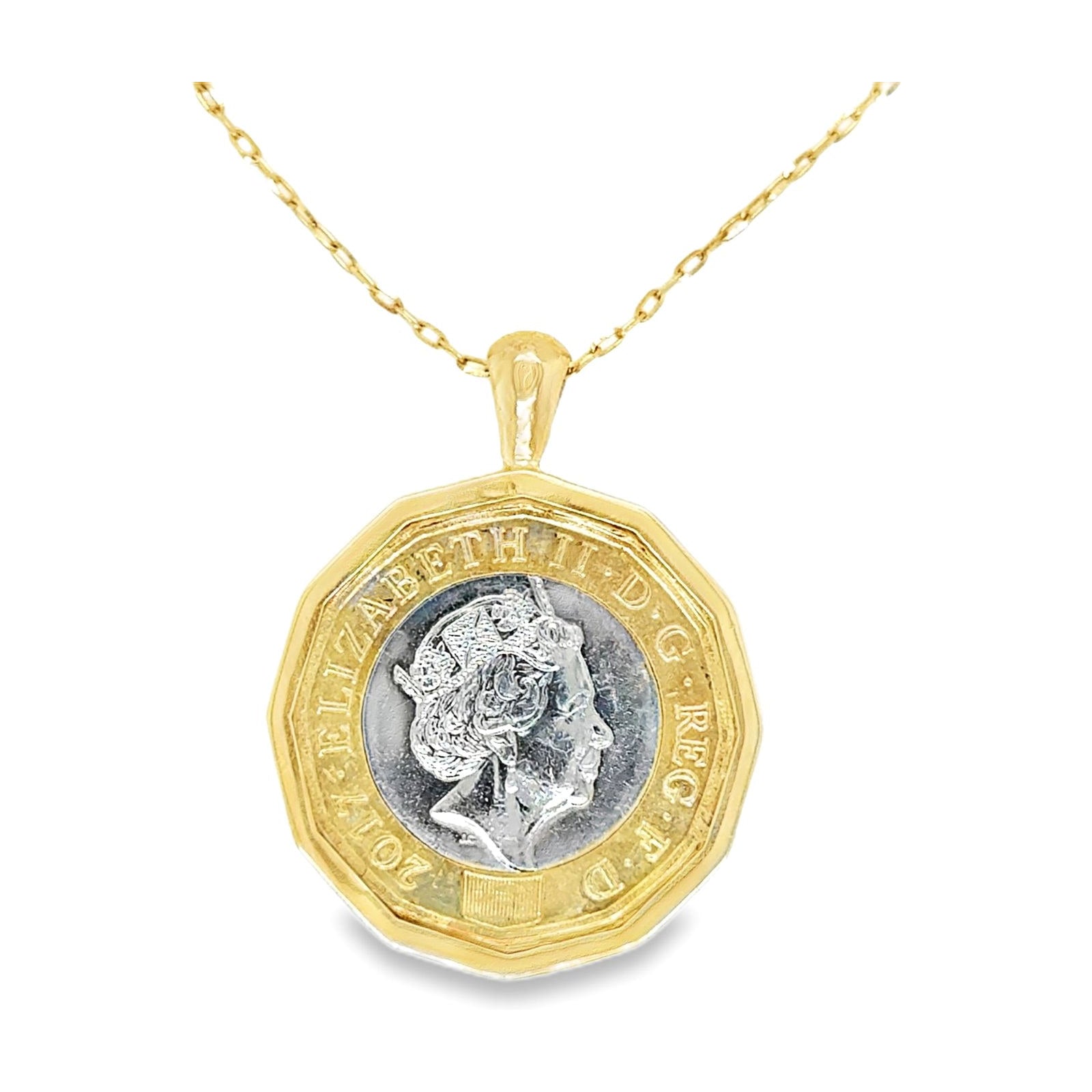 Coin pendant in yellow gold